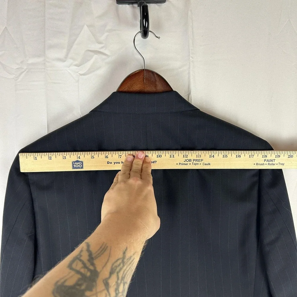 Brooks‎ Brothers Blazer Mens 39R Navy Pinstripe Wool Made USA Two Button Coat